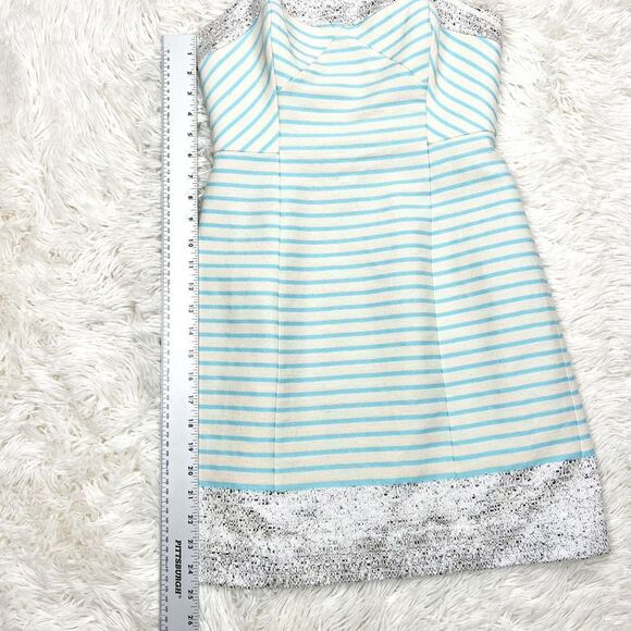 Lilly Pulitzer Remi Strapless Dress Blue Horizon Bay Stripe Silver Band Size 0 - Picture 5 of 10